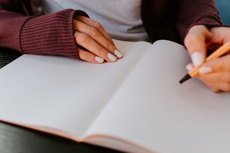 Woman taking notes