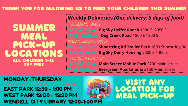 Summer 2021 Meals Information