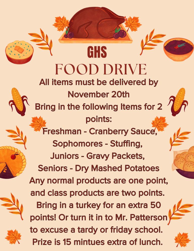 GHS 2024 Food Drive Info Poster