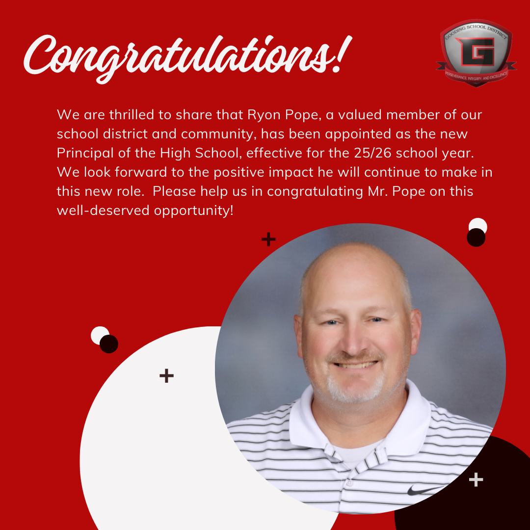 Ryon Pope Appointed GHS Principal — Gooding School District